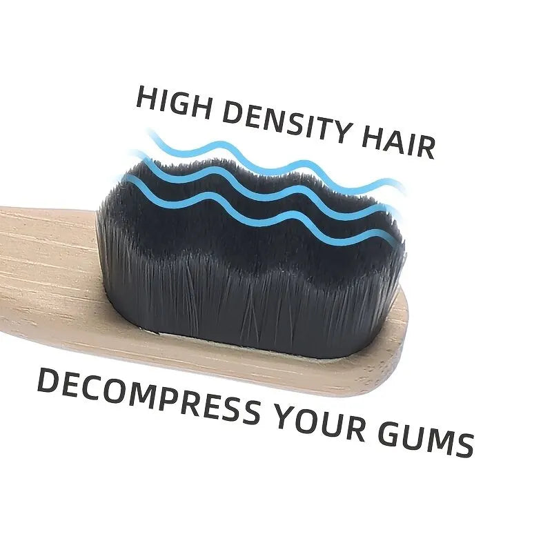Brosse à dents en bambou biodégradable Matériau naturel respectueux de l'environnement Poils ultra denses et doux 10 000 Br