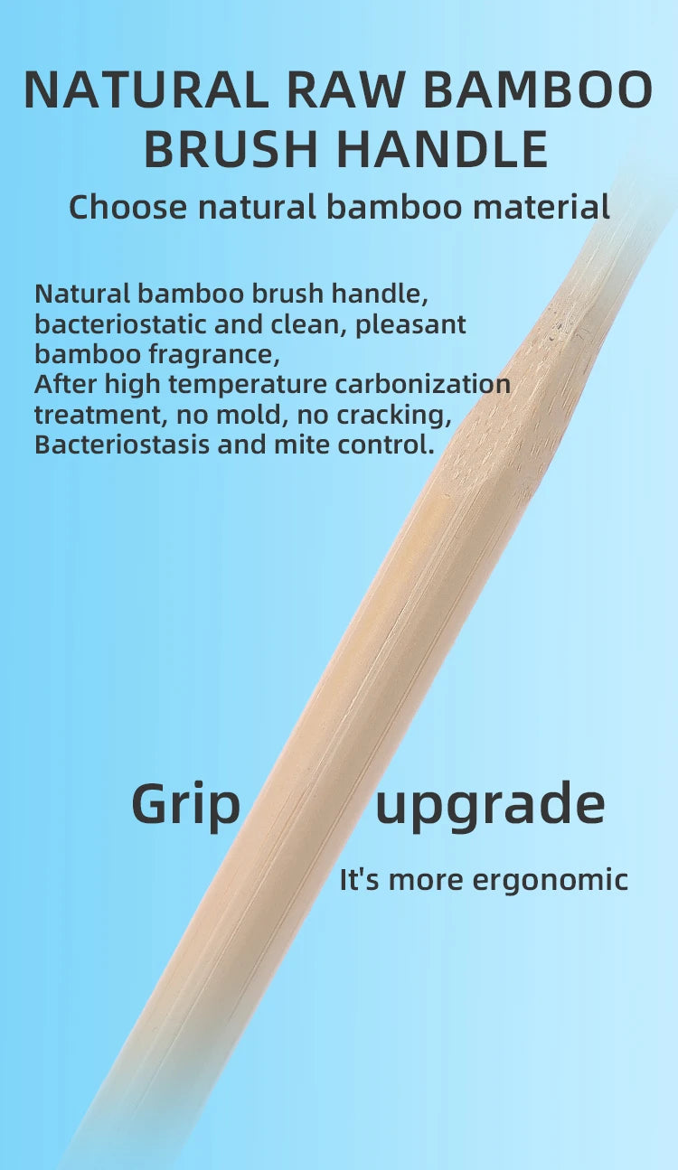 Brosse à dents en bambou biodégradable Matériau naturel respectueux de l'environnement Poils ultra denses et doux 10 000 Br